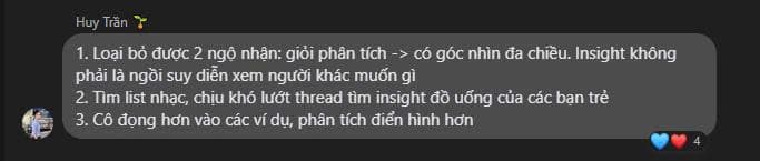 Tin nhắn học viên chia sẻ kết quả sau khóa Growth Content